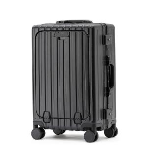♪新発売　スーツケース フロントオープン usbポート付き 充電機能 アルミフレーム キャリーケース...
