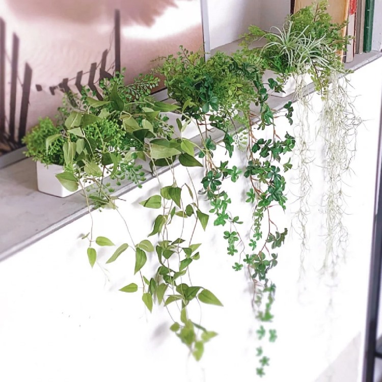 プリマ フェイクグリーン 棚 卓上 人工観葉植物 おしゃれ 蔦 ツタ 葉物