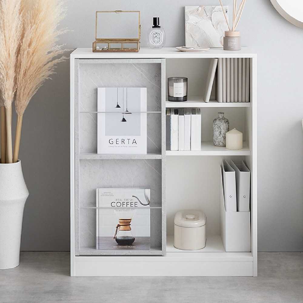 本棚 スライド収納 幅71cm 収納 棚 ブックシェルフ ラック 3段 書棚