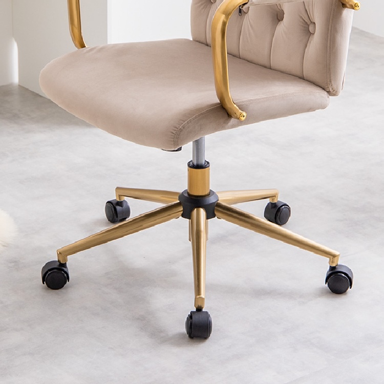 デスクチェア オフィスチェア ベロア ハイバック キャスター 北欧