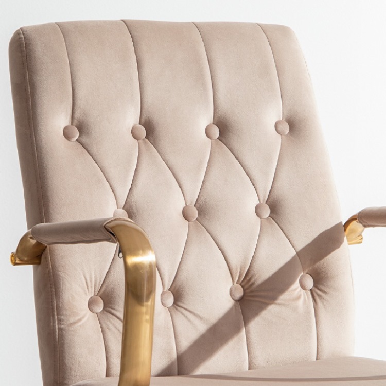 デスクチェア オフィスチェア ベロア ハイバック キャスター 北欧