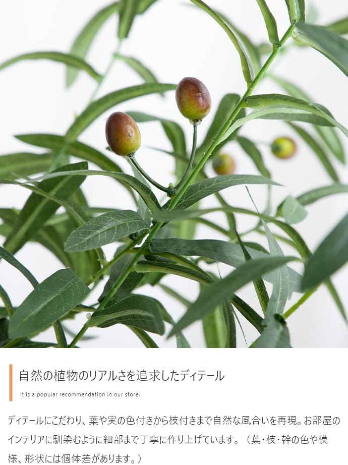 フェイクグリーン オリーブ 85cm 125cm 150cm 光触媒 観葉植物 造花 インテリア アレルギー対策 大型 消臭 防臭 抗菌 空気清浄_6