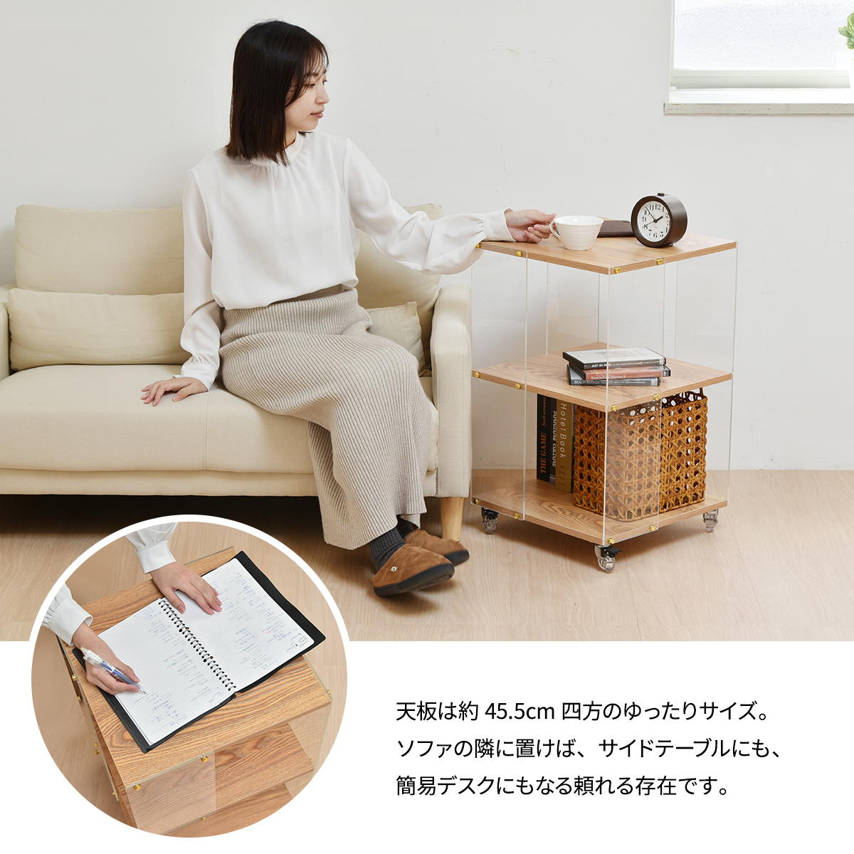 値下げ　ガラス　オープンシェルフ　3段　オープンラック　キャスター付　店舗什器　 東谷 (豪華2大特典)オープンシェルフ ワイド 3段 ラック ガラス