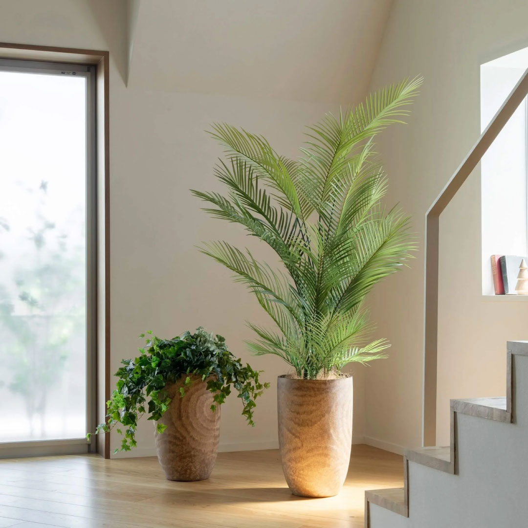 フェイクグリーン 大型 アレカヤシ ウッドプランター 高さ175cm おしゃれな観葉植物 リアル インテリア 店舗 事務所_5