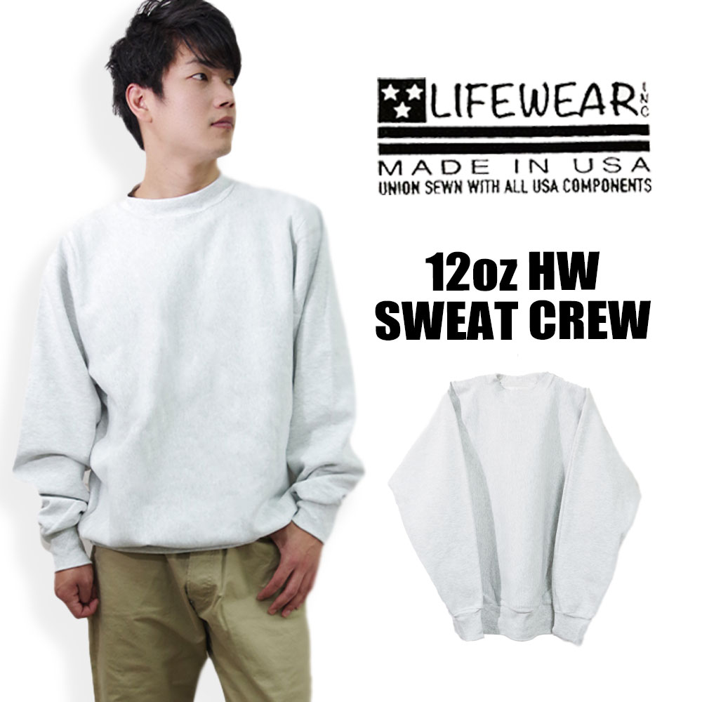 12oz HEAVYWEIGHT SWEATSHIRTS CREW LIFE WEAR ライフウェア :lw12ozcrew:LimeOnDishヤフーショップ