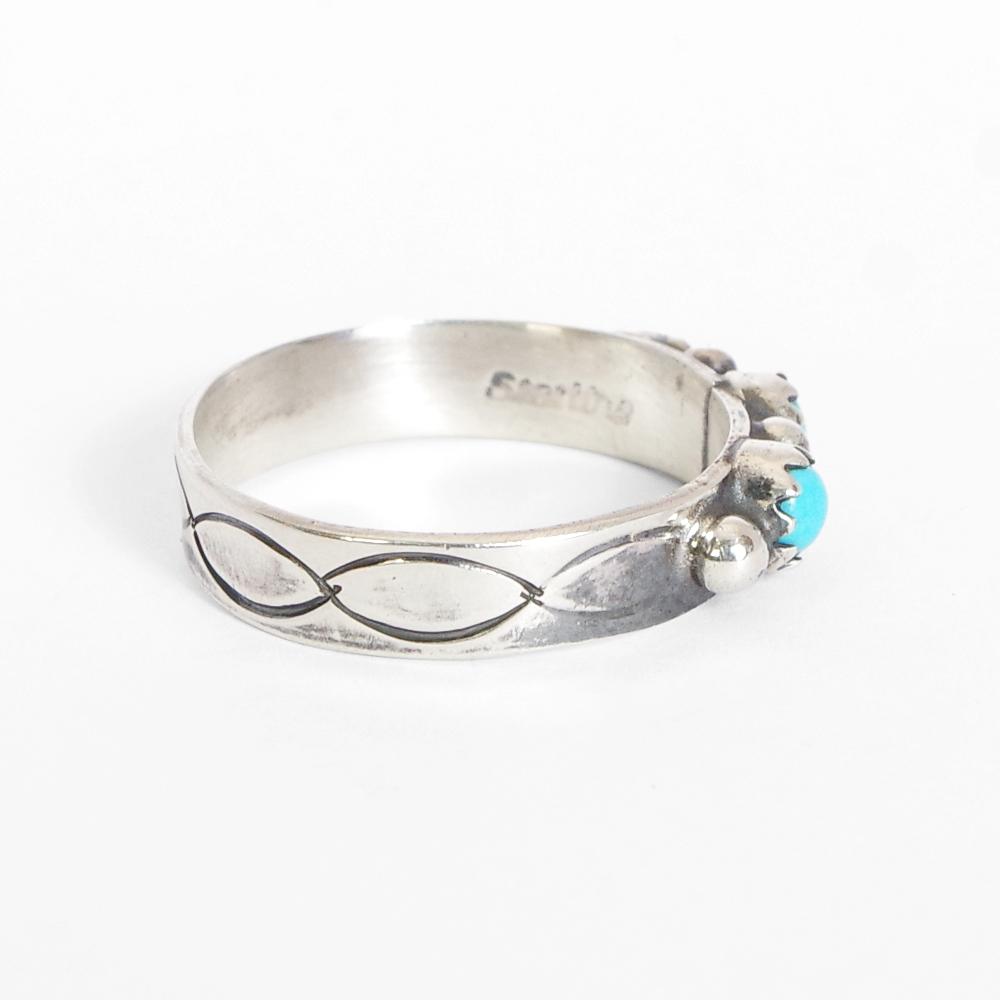 Indian Jewelry インディアンジュエリー Navajo 3-TURQUOISE RING