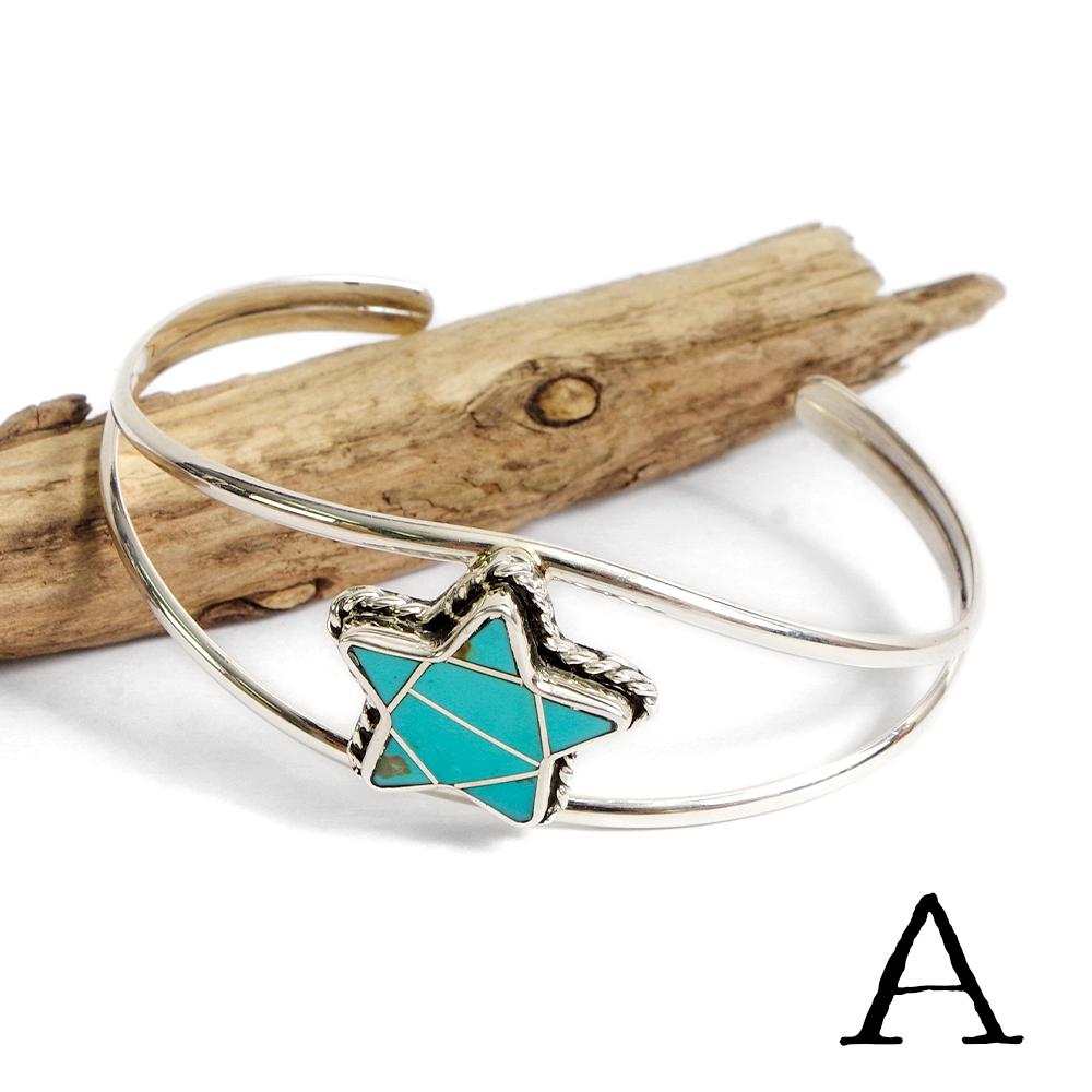 Indian Jewelry インディアンジュエリー Navajo Turquoise star bangle