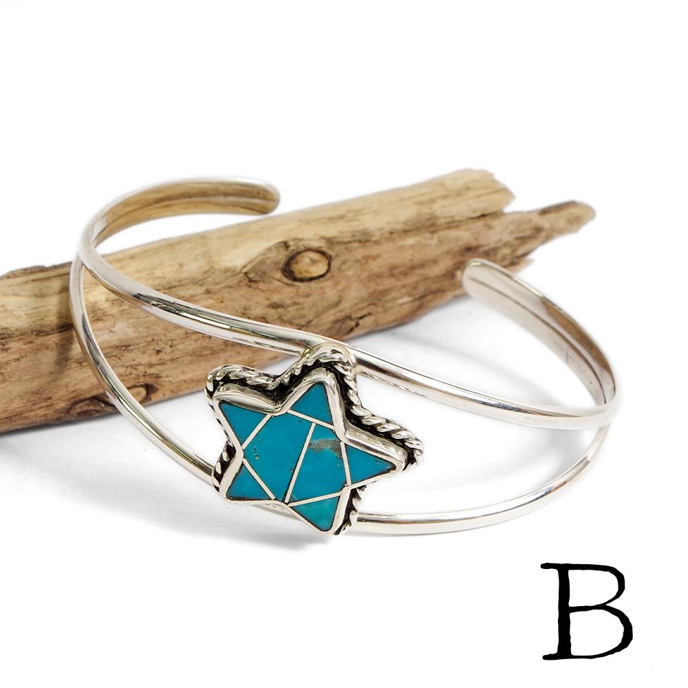 Indian Jewelry インディアンジュエリー Navajo Turquoise star bangle
