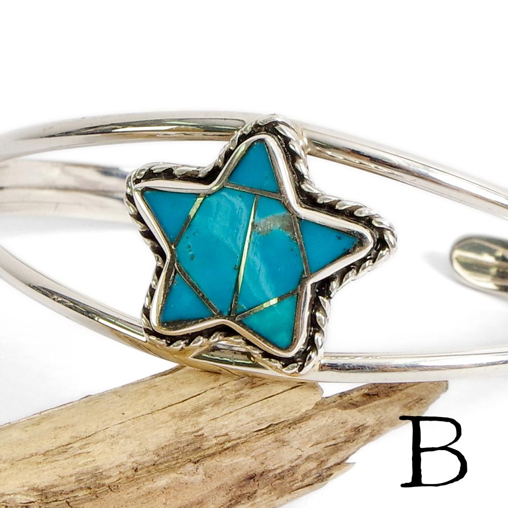 Indian Jewelry インディアンジュエリー Navajo Turquoise star bangle