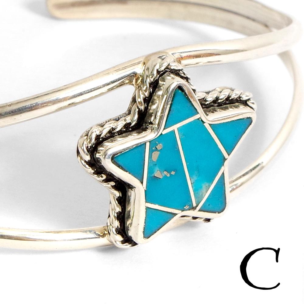 Indian Jewelry インディアンジュエリー Navajo Turquoise star bangle