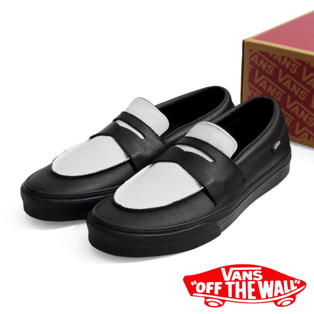 ヴァンズ　VANS POP CUSH ローファー ブラック/ホワイト VANS（ヴァンズ） Loafer 53 WHITE×BLACK ローファー53 モノトーン