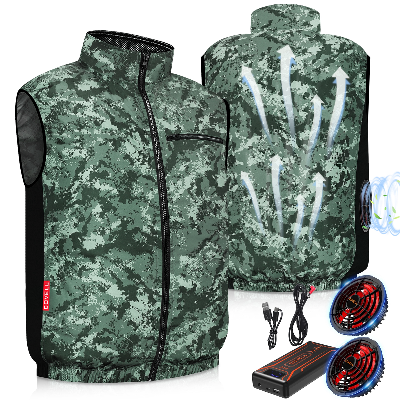 COVELL 空調ウエア 空調作業服 2023新商品 21V出力 4段階風速 22000mAh バッテリー ファン付き作業服 株式会社 空調服  製品とは互換性なし プレゼント 父の日 :16VTZ:COVELL 通販 