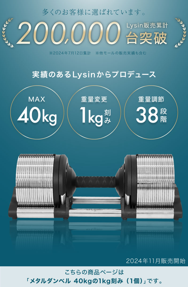 メタルダンベル 40kg 1個