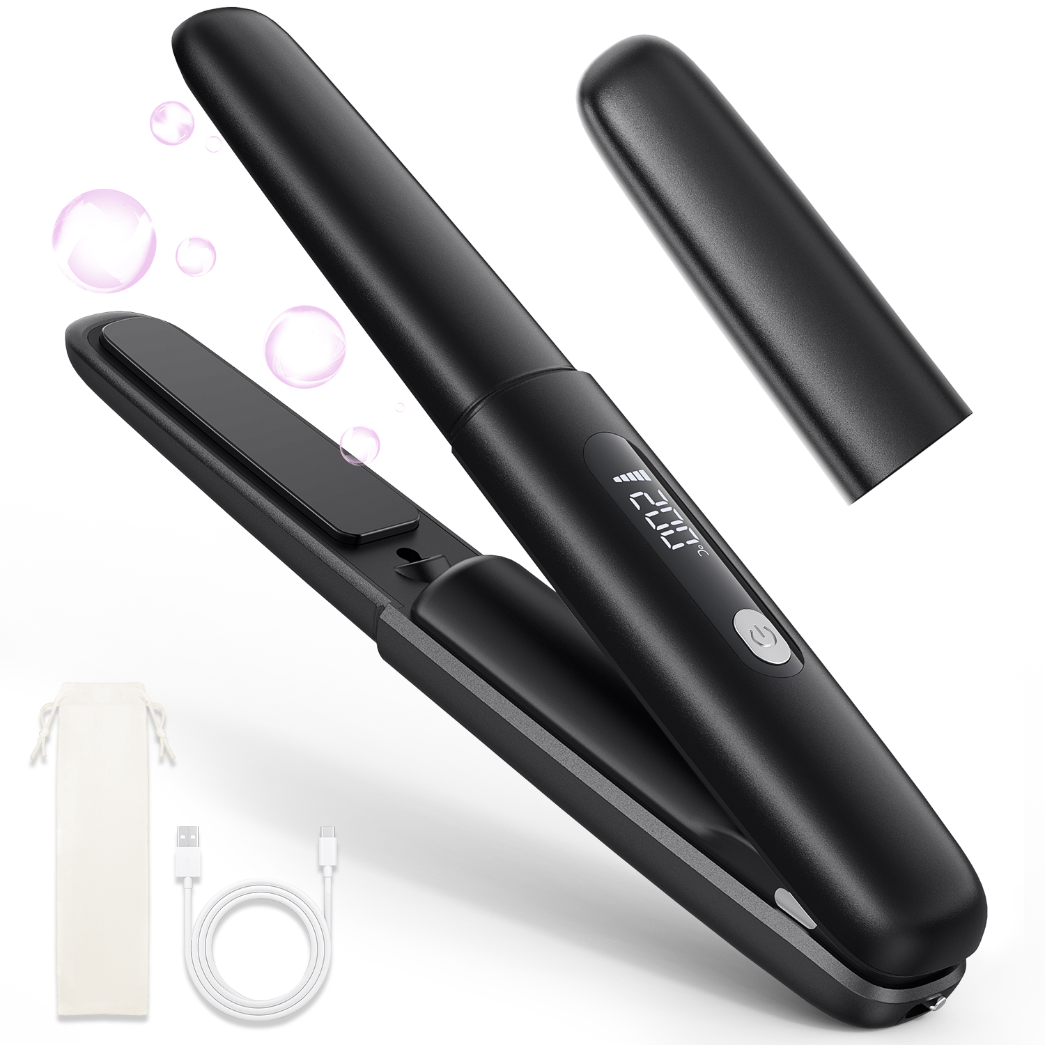 ヘアアイロン コードレス ミニ ストレート カール 2WAY コンパクト