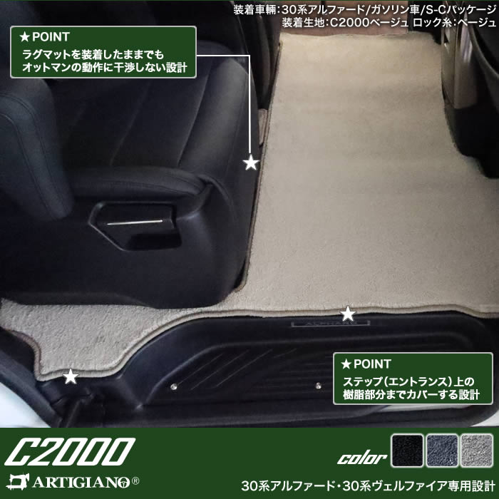 ヴェルファイア 30系 セカンドラグマット 2列目通路用マット サード