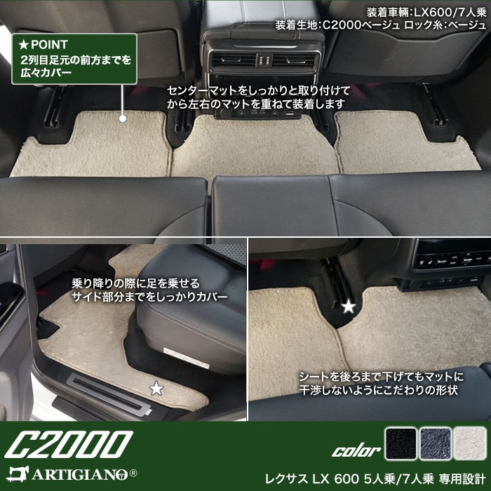 レクサス 新型 LX 600 フロアマット ラゲッジマット トランクマット 7