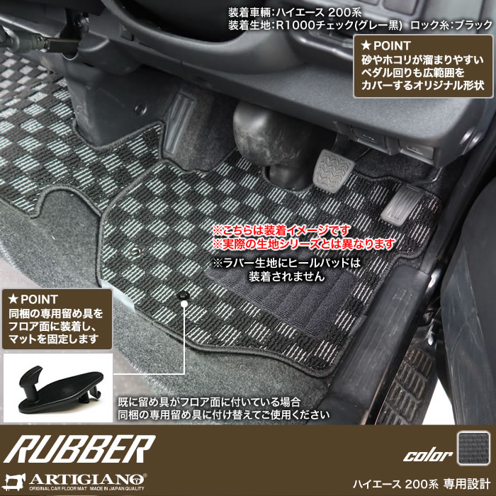ハイエース バン 200系 ワイド 前期 レジアス フロアマット チェック 新品 ハイエース 200系 カスタム ワイド用 フロアマット チェック柄