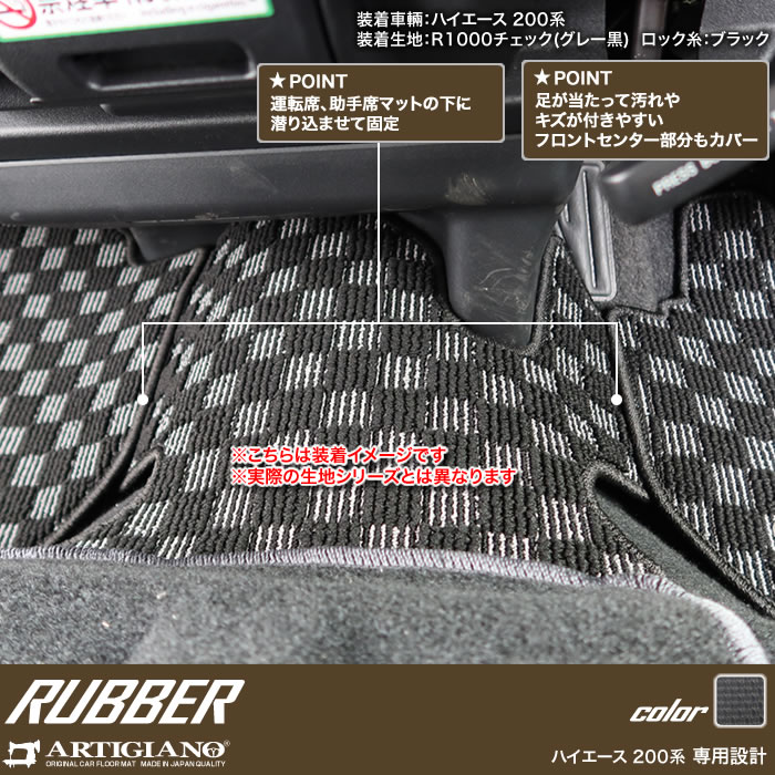 ハイエース 200系 フロント用 フロアマット ワイドボディ用 バン