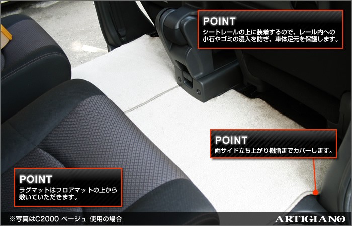 セレナ C26 セカンドラグマット スーパーロングタイプ+2列目通路