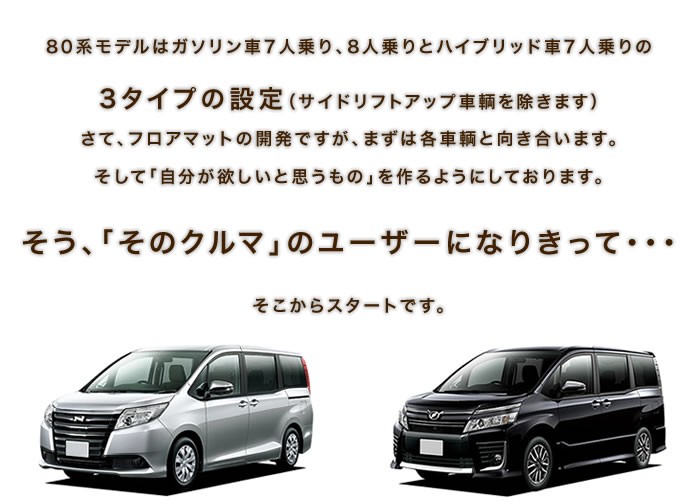 トヨタ ノア ヴォクシー 14年1月 自動車 7人乗 8人乗 8枚組 80系 車のマット専門店アルティジャーノ 14年1月 フロアマット ステップマット トランクマット 80系 C00