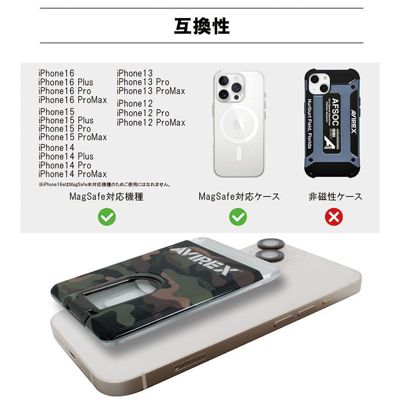 AVIREX（アヴィレックス） MagSafe カードケース 迷彩柄 マグセーフ