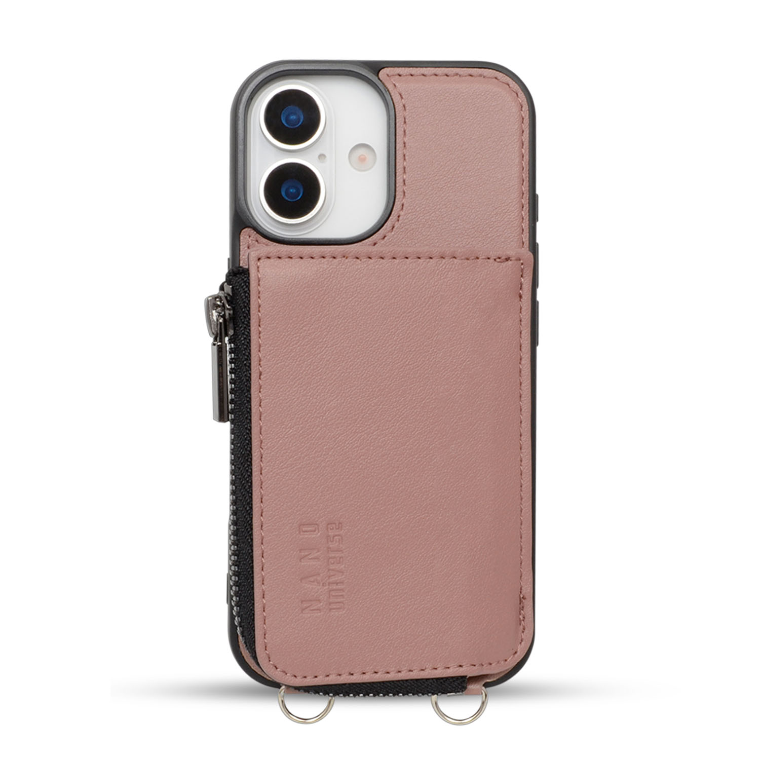 iphone17 ケース iphone17pro ケース ブランド nano universe ナノユニバース コインケース 付き 背面ケース  スマホケース 収納 財布 小銭入れ ミラー 鏡 爆買