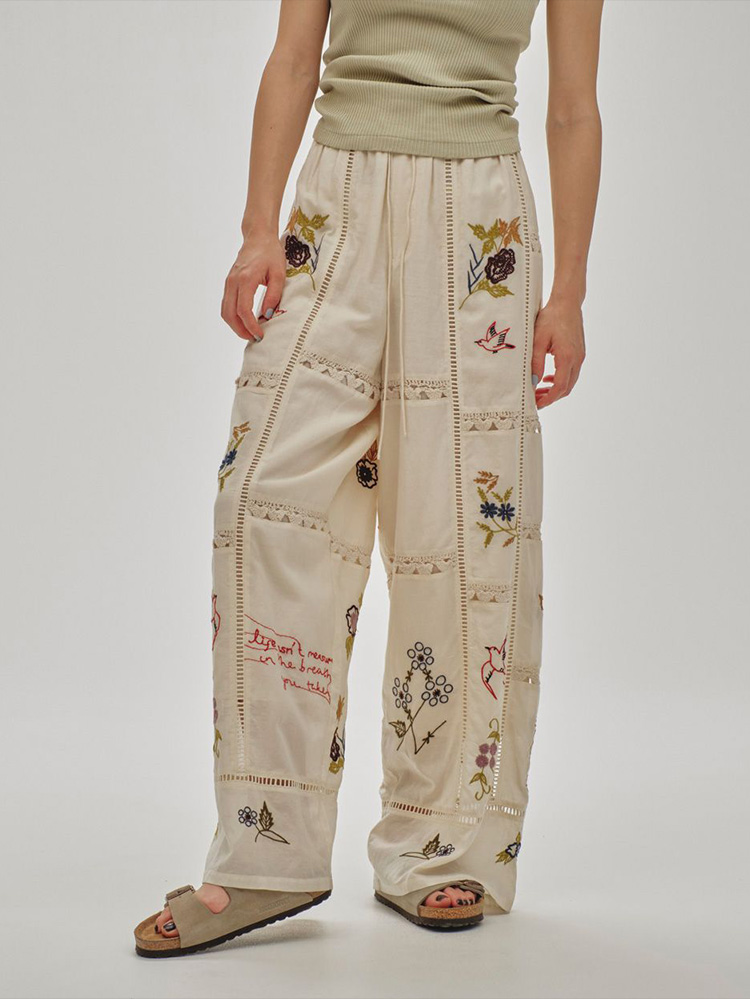 パンツ TODAYFUL EmbroideryPatchwork TrousersBLK TODAYFUL(トゥデイフル) / Life's online store（ライフズ