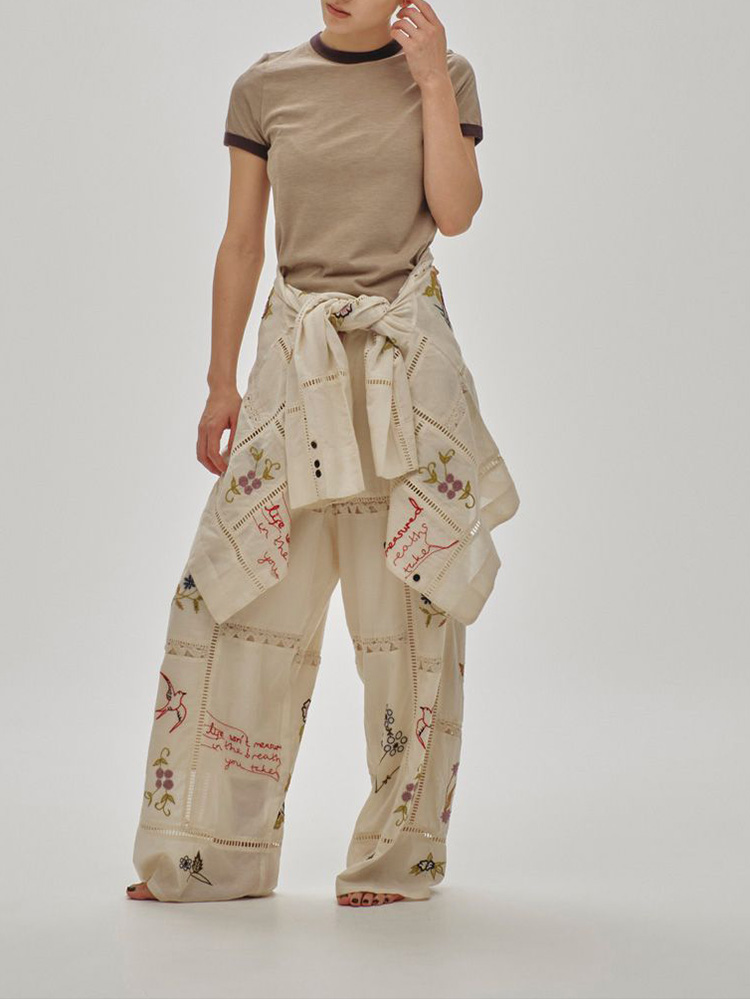 パンツ todayful patchwork trousers 38 TODAYFUL TODAYFUL(トゥデイフル）Embroidery Patchwork