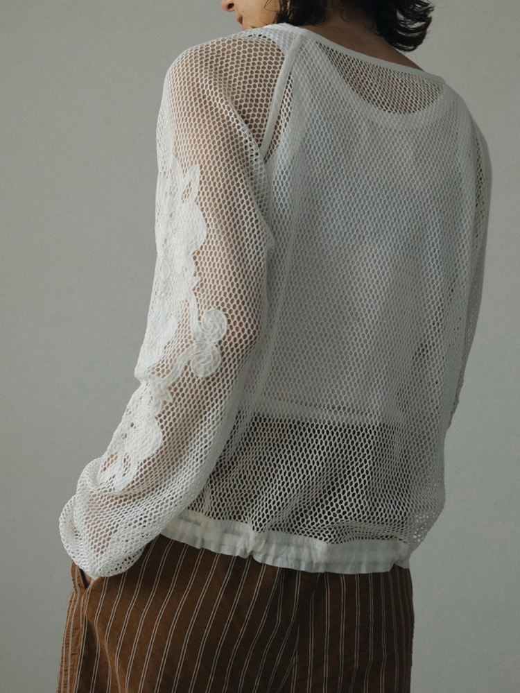 anuke 【SALE】anuke アンヌーク 即日発送 Embroidery Mesh Tops