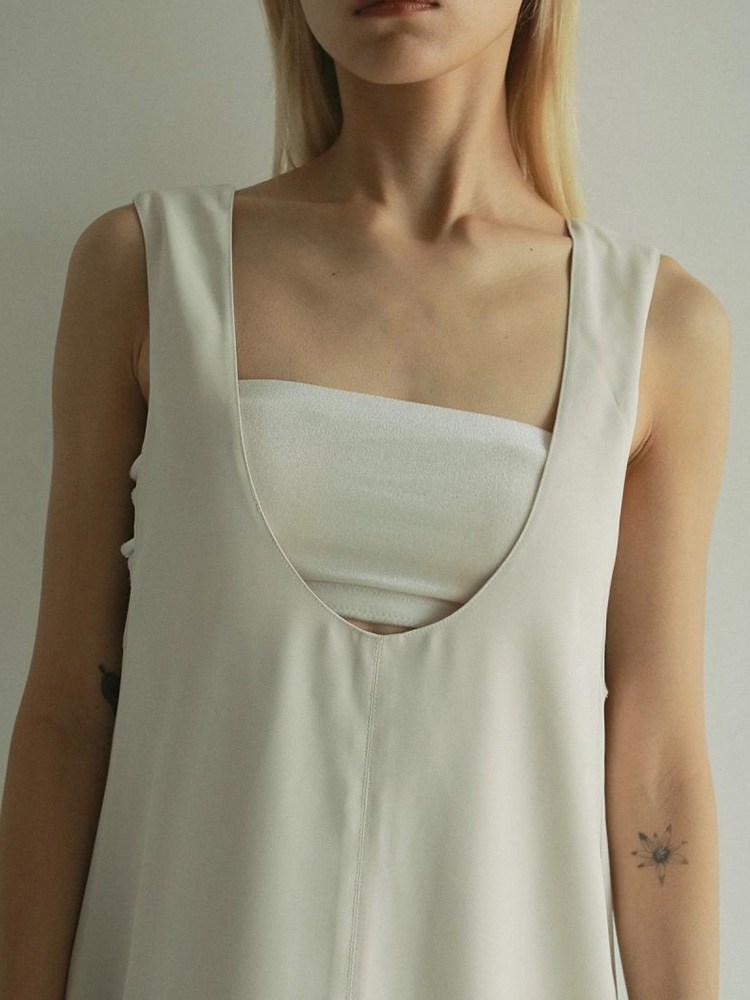 anuke（アンヌーク） 即日発送 Twill Uneck Onepiece 62510306 ツイルU