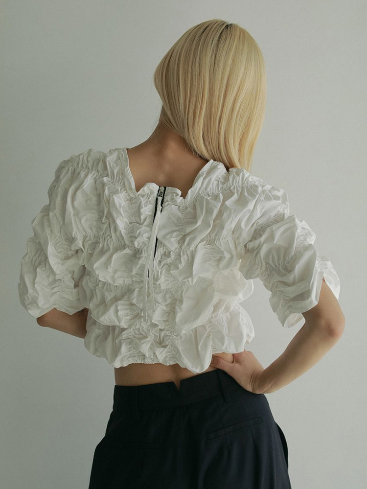 トップス anuke shirring short knit anuke ANUKE (アンヌーク）Shirring Short Knit 即日発送 SALE