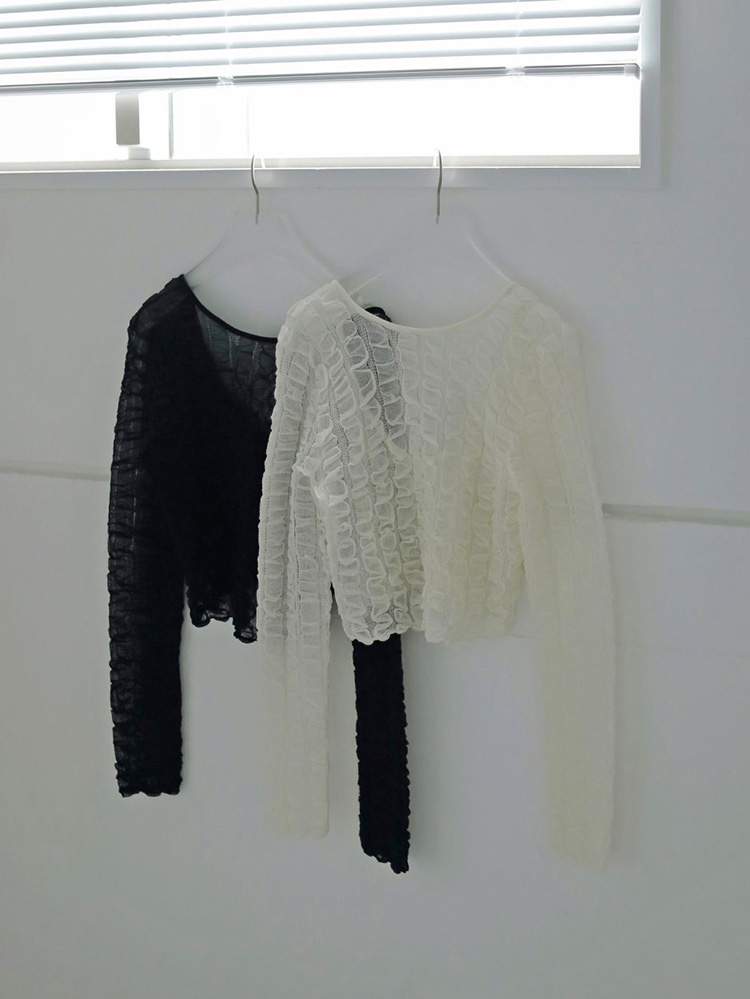 トップス anuke Shirring Short Knit ànuke online store（アンヌーク） / Shirring Short