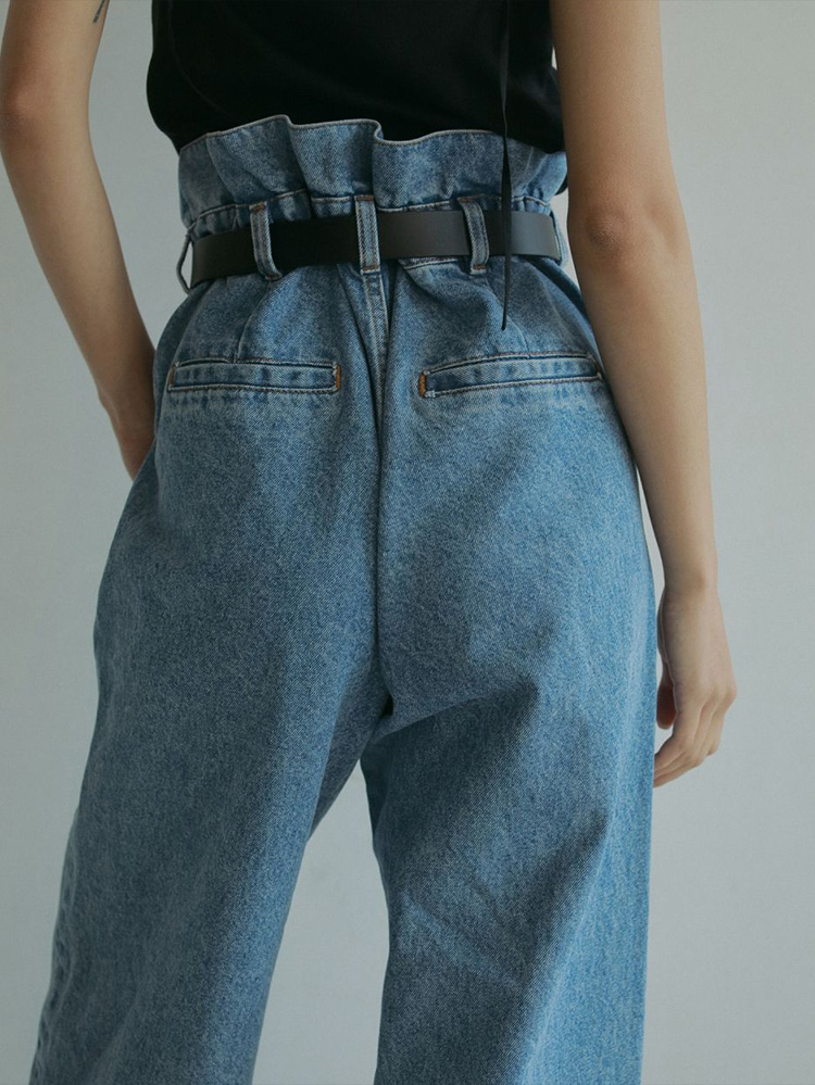 anuke（アンヌーク） 即日発送 Waist Tuck Denim ウエストタックデニム