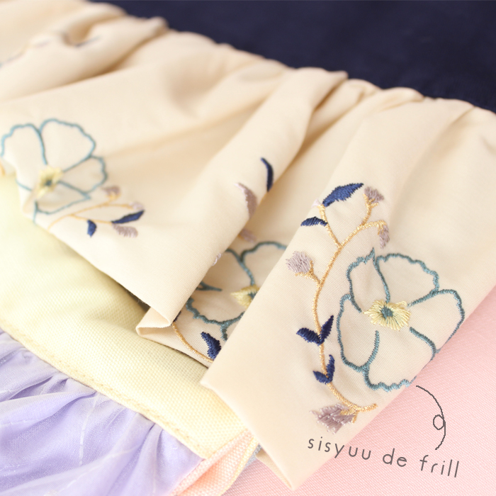 コップ袋 | かわいくてお上品な刺繍フリルの日本製バッグ sewing｜m-leaf｜14