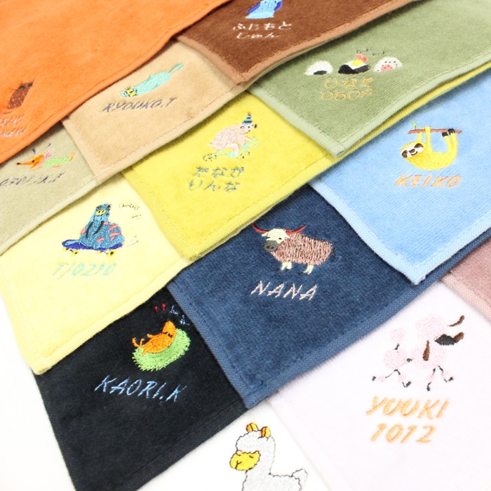 刺繍雑貨みつばリーフ ヤフー店 - ワンポイント刺繍入りタオルハンカチ