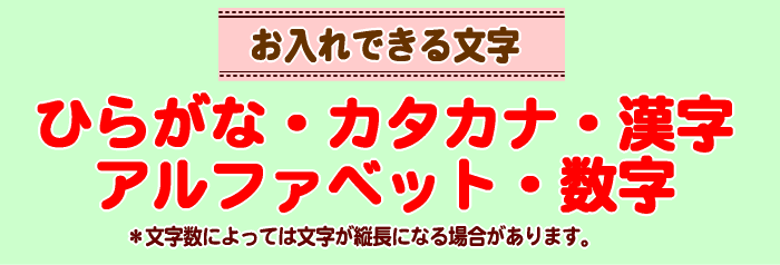 お入れできる文字の種類