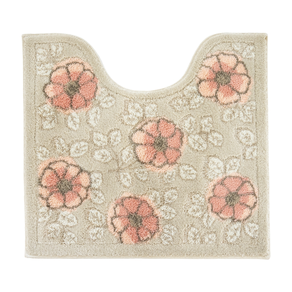 トイレマット 約55×60cm フローリア トイレ マット おしゃれ ブルー ベージュ 上品 トイレラグ 洗えるトイレ用品 日本製 オカ | オカ | 02