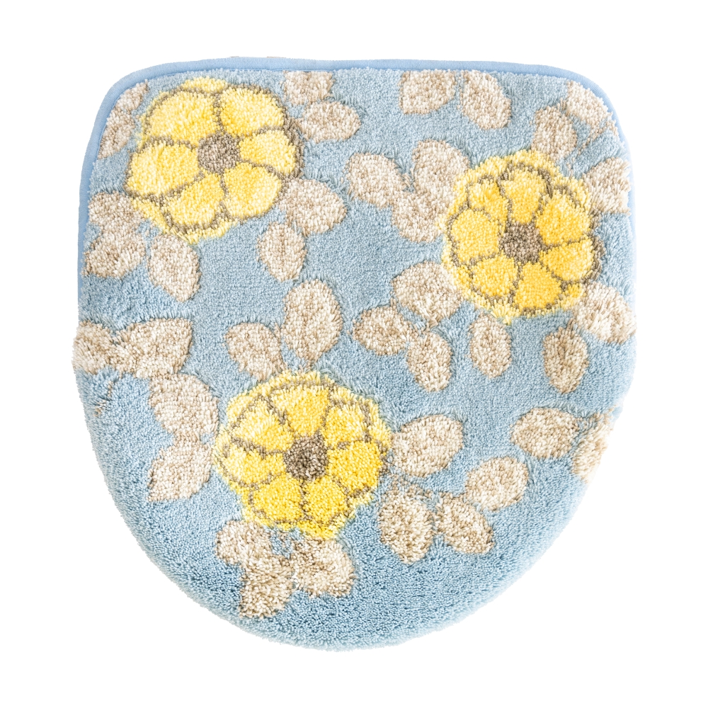 フタカバー (吸着シート ドレニモタイプ 洗浄暖房型 普通型 兼用) フローリア トイレ マット おしゃれ ブルー ベージュ 洗える トイレ用品 日本製 オカ | オカ | 01