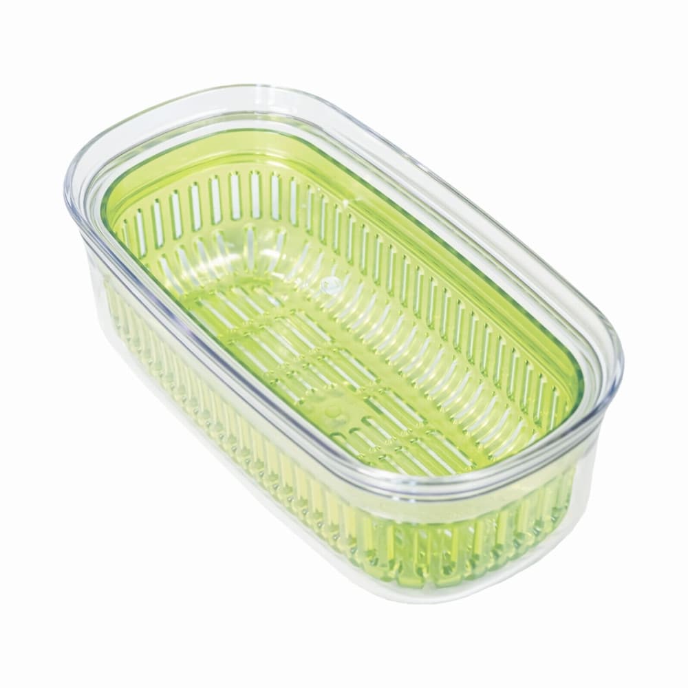 オカ ザル付き保存容器 キッチングッズ PLYS 野菜保存容器 “あらう