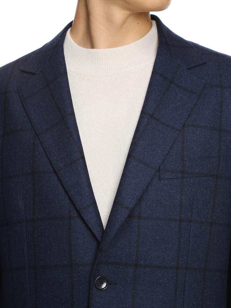 VENETO　テーラードジャケット　ウール100％　チェック　服　M相当　美品 VENETO テーラードジャケット ウール100％ チェック 服 M相当 美