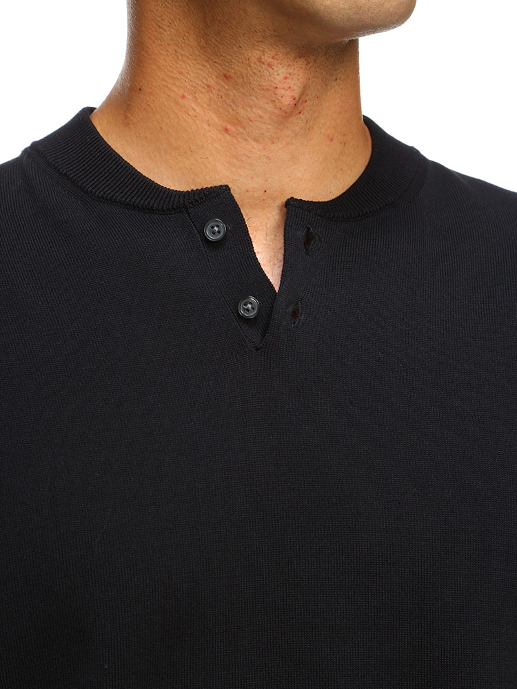 ヘンリーネック 半袖 ニット Tシャツ コットン SARTORIA DEL G