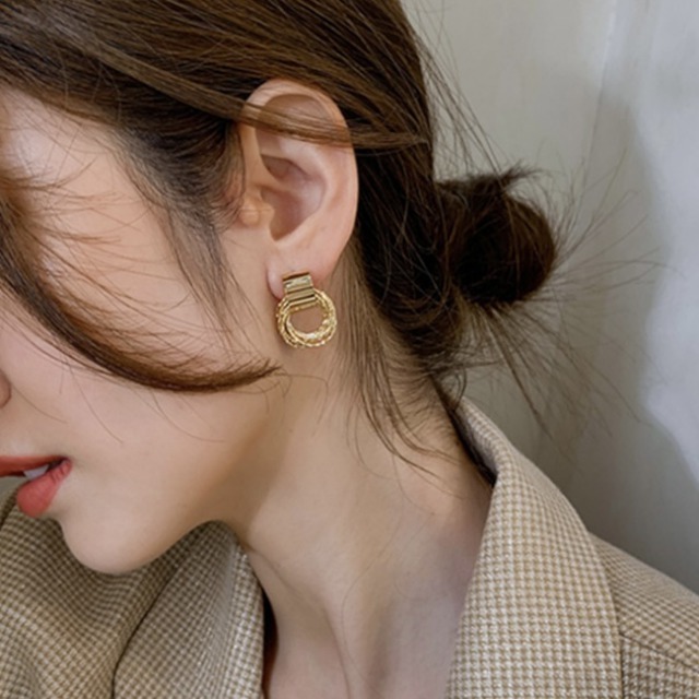 ピアス 8連 八連 クロス フープピアス ゴールド マットゴールド