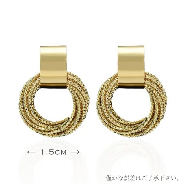 ピアス 8連 八連 クロス フープピアス ゴールド マットゴールド