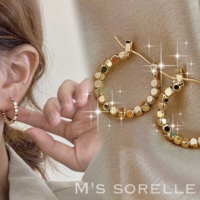 国内発送【MISSOMA】 サヴィ ドーム ミニフープ ピアス ゴールド ☆関税送料込【MISSOMA】Mini Tidal 18K ツイスト フープ ピアス