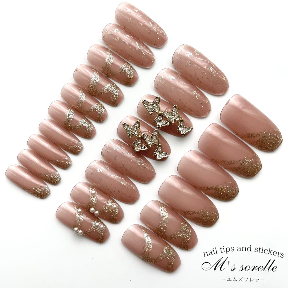 ネイルチップ 成人式 ピンク ロング オーバル 韓国 振袖 和装 可愛い