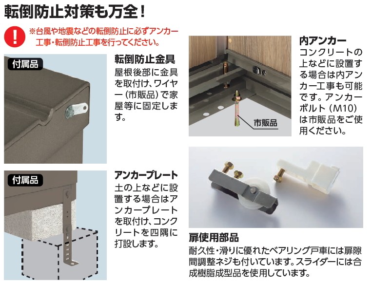 イナバ物置 KMW-197DP 長もの収納タイプ (大型商品にて発送不可のため