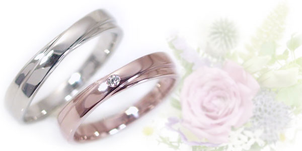 ダイヤモンド ピンクゴールド ペアリング 結婚指輪 マリッジリング 2本セット K10PG 指輪 ダイヤ 0.02ct
