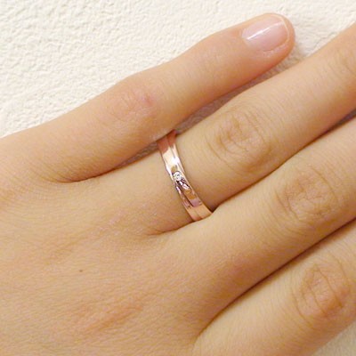 ダイヤモンド ピンクゴールド ホワイトゴールド ペアリング 結婚指輪