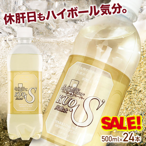 SALE 強炭酸水 クオス ハイボールフレーバー メーカー直営店 500ml×24本 ノンアルコール飲料 カロリーゼロ 5day