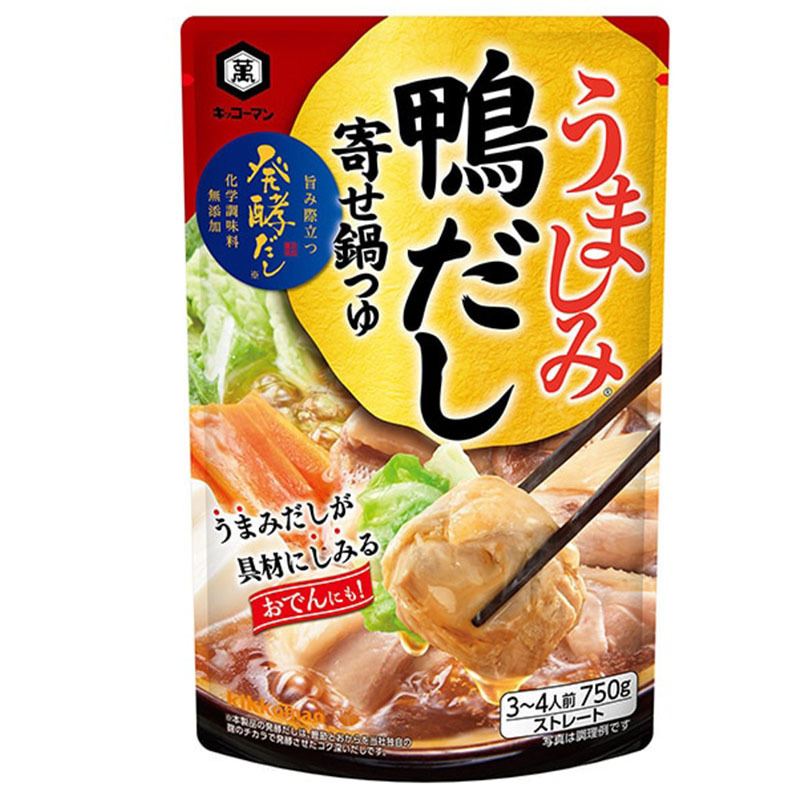 キッコーマン うましみ 鴨だし寄せ鍋つゆ 1袋 750g 3〜4人前 鴨だし 鴨出汁 鍋つゆ 鍋の素 素 鴨鍋 お取り寄せ ラヴィット  :a-gk-200-1:Macaron ヤフー店 通販 